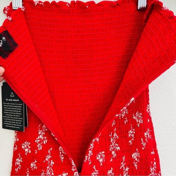 NWT Reformation Chantilly Floral Red Mini Dress Size S - Picture 7 of 13